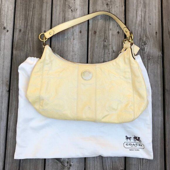 Coach Handbags - Vintage Coach Purse Cream W/ Dust Bag